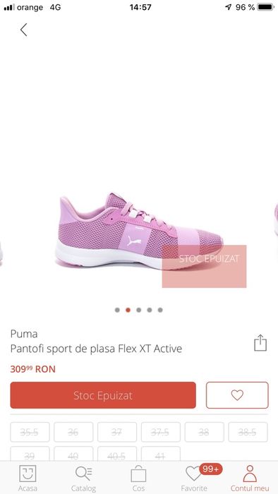 Vând adidași originali Puma, aproape noi, mărimea 39