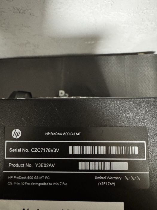 PC HP 600 G3 MT i5-7600K, 32GB RAM, Placa Video 1050ti SSD NVMe, Win11