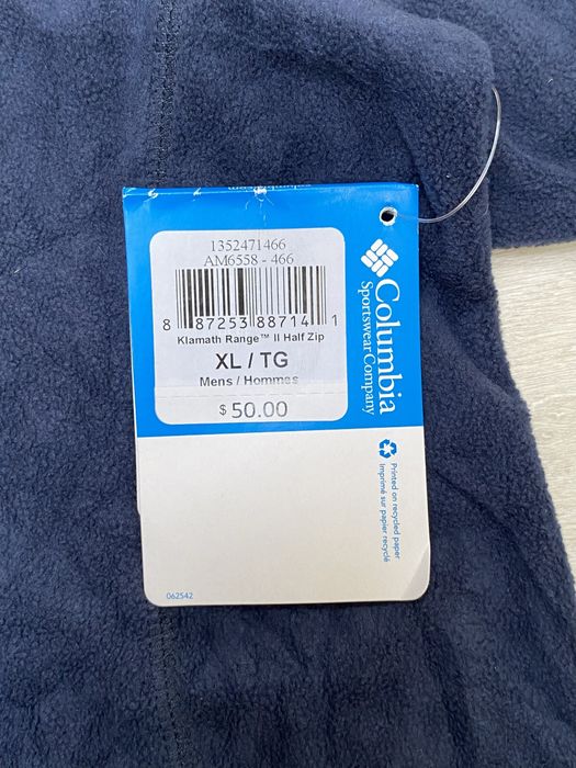 Fleece subțire bărbați Columbia nou cu etichetă, XL