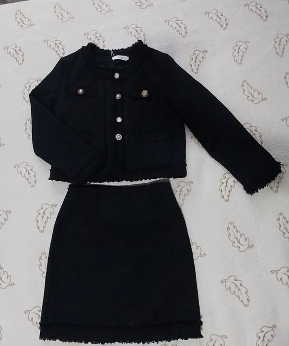 Черный Твидовый костюм