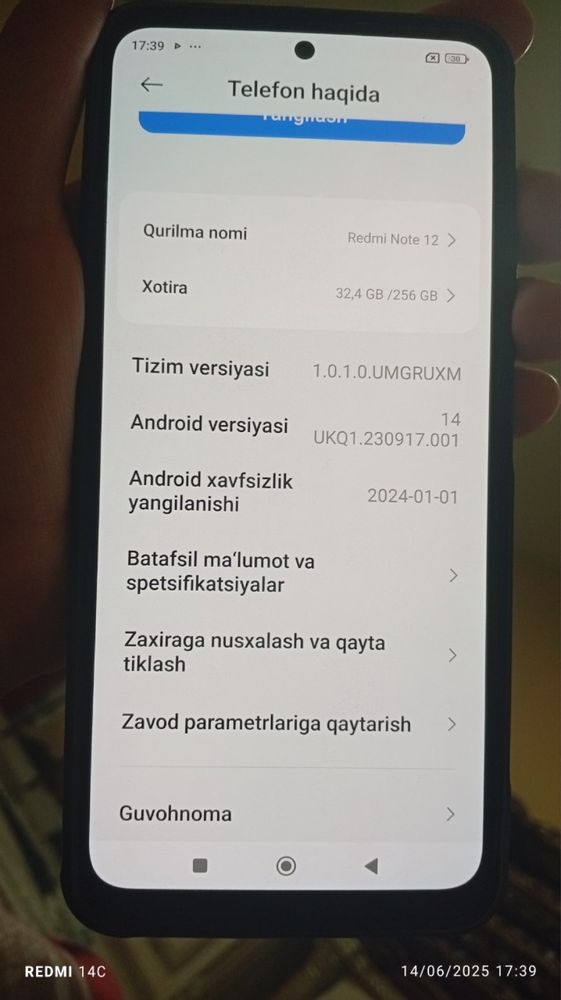Redmi note 12 xolati ideal