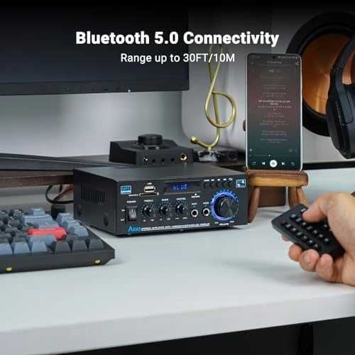 Нов 300W Bluetooth Усилвател Стерео Ресивър Караоке USB FM SD RCA
