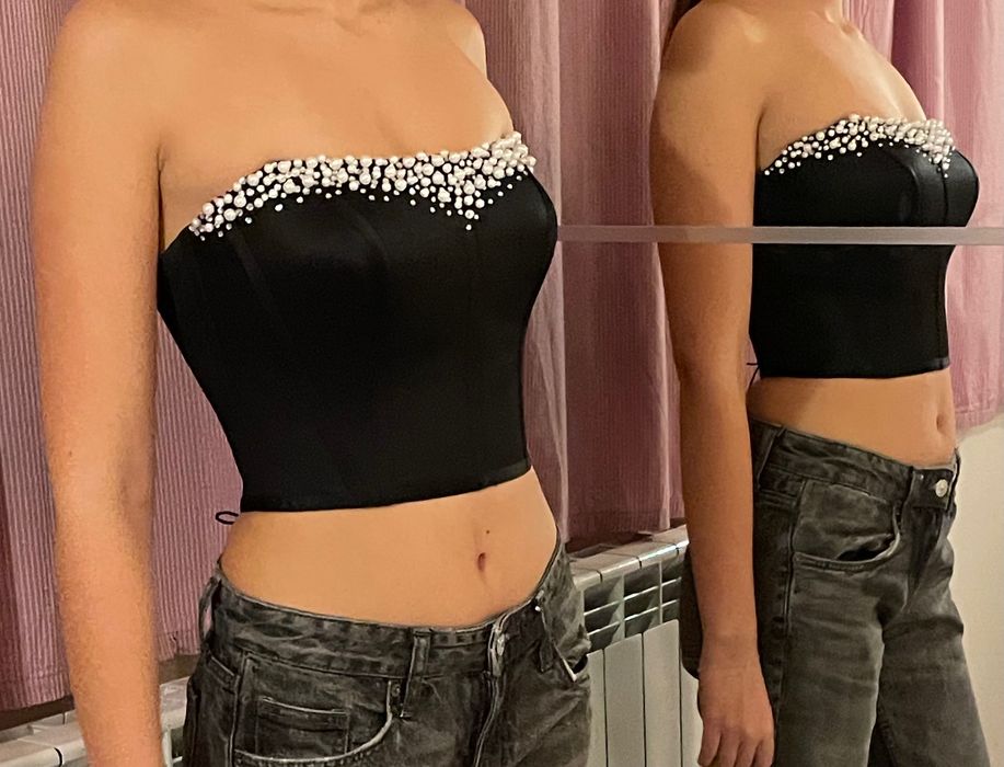 Черно бюстие,корсет ,handmade