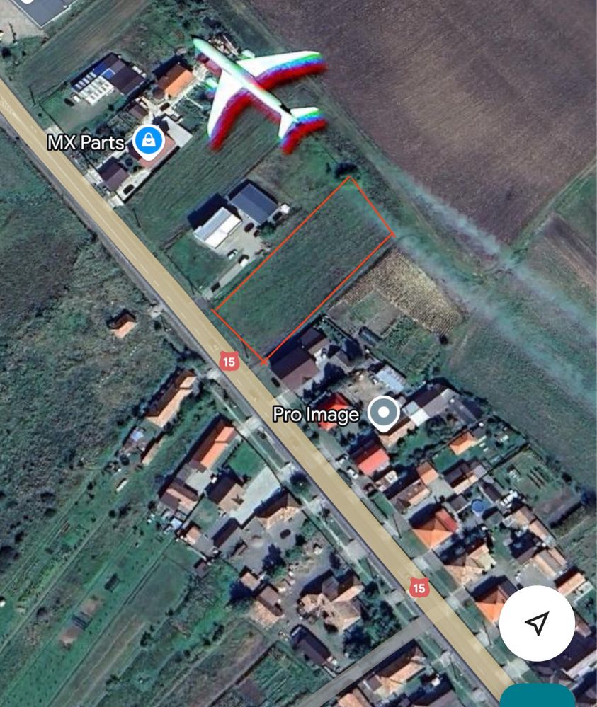 Teren intravilan deschidere 30 m la DN15, 2481 mp ERNEI