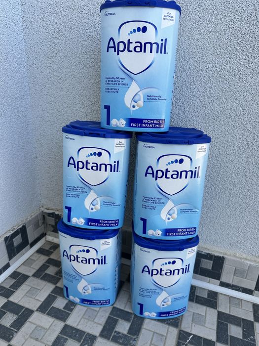 Lapte praf Aptamil 1 – de la naștere, 800g, cutii sigilate