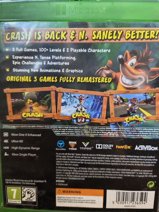Joc/jocuri Crash Bandicoot N. Sane Trilogy Xbox One