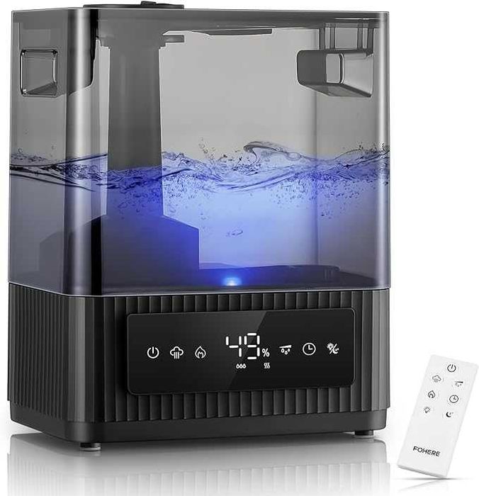 Umidificator FOHERE 6L cu Abur Cald și Rece, Difuzor Uleiuri