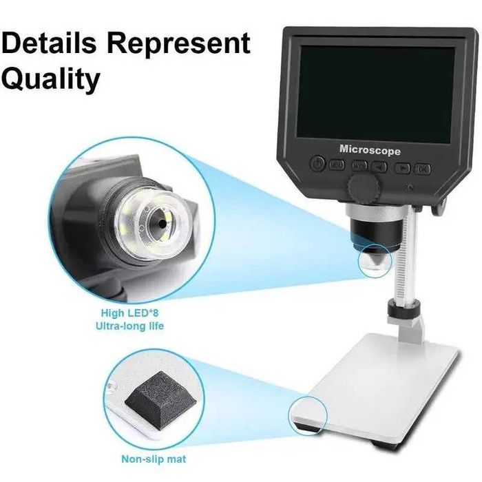 Микроскоп цифров с 4.3'' монитор и статив G600+, фокус 20...120mm