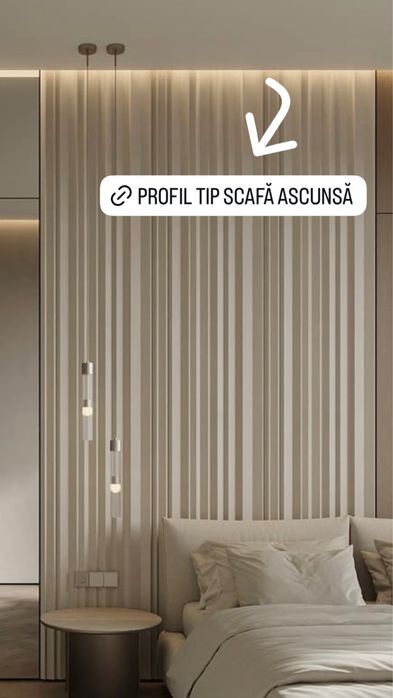Plinta retrasa shadow gap /  profil tip scafa made in Italy