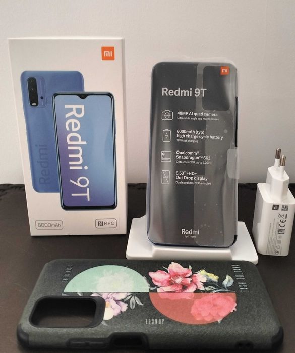 Telefon NOU mobil Xiaomi Redmi 9T, Dual SIM, 128GB, husa si sim CADOU