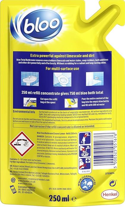 Set 12 - Lichid ( solutie )  pentru  baie - Bloo Total Bathroom 250ml