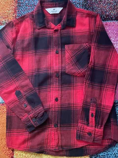 Cămașă de bumbac cu nasturi, H&M, băieti, mărime 140