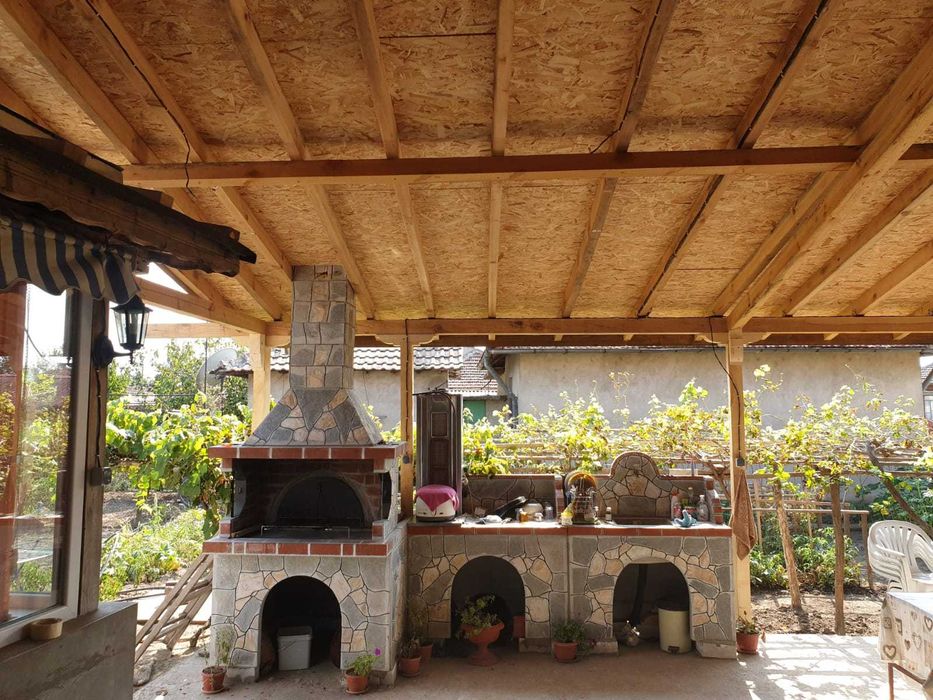 Барбекю с фурна - пещ Стандарт (комбинирано) с облицовка от камък