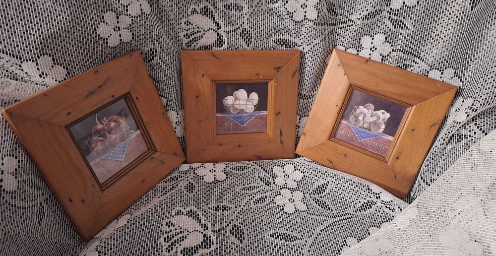 Set de tablouri vintage cu ramă din lemn