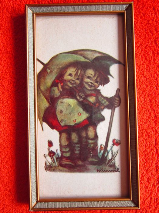 tablou Hummel Print Original rama lemn Germania 1950