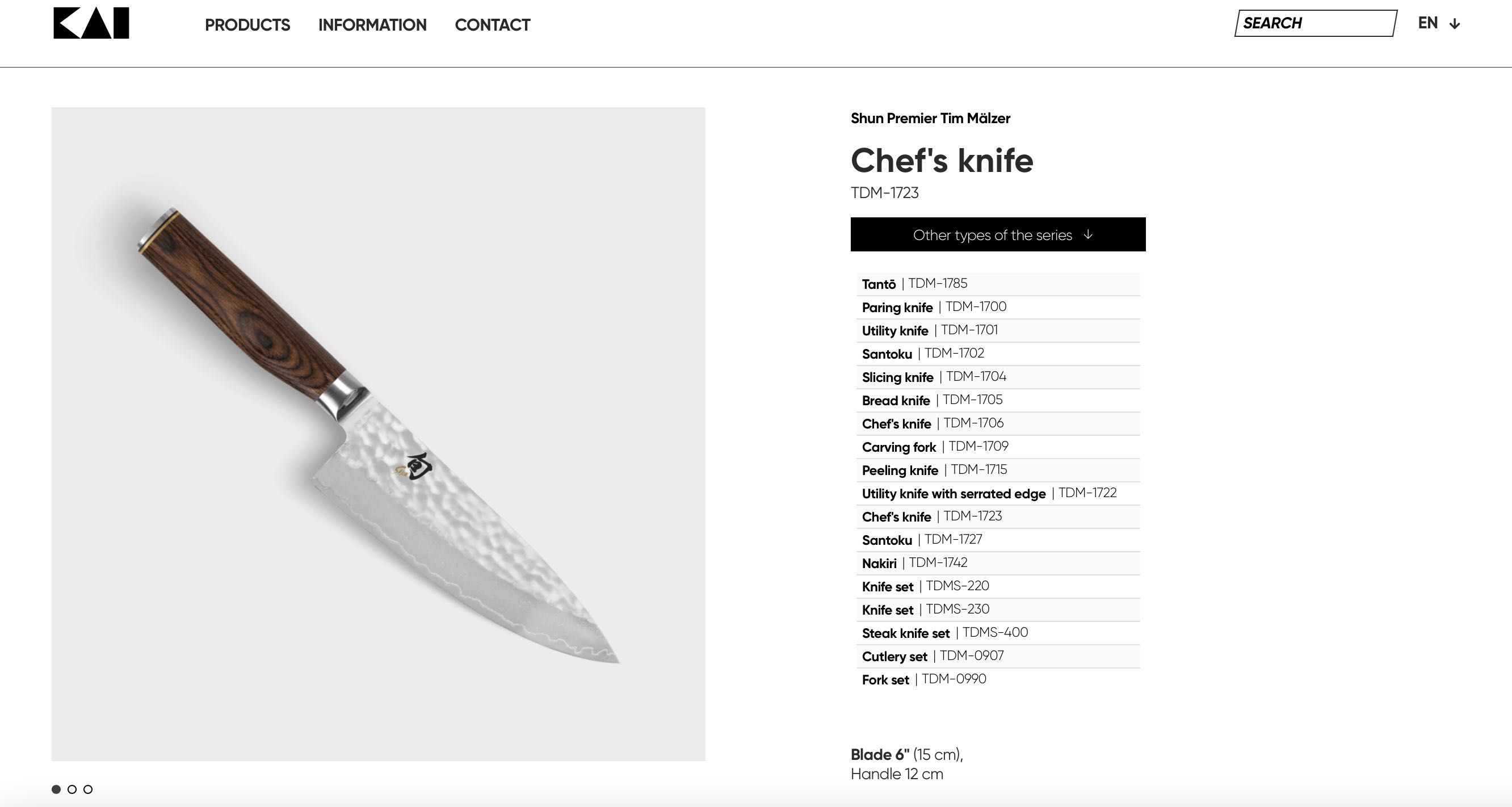 Cutitul bucatarului Kai Shun Premier Tim Malzer Series TDM 1723