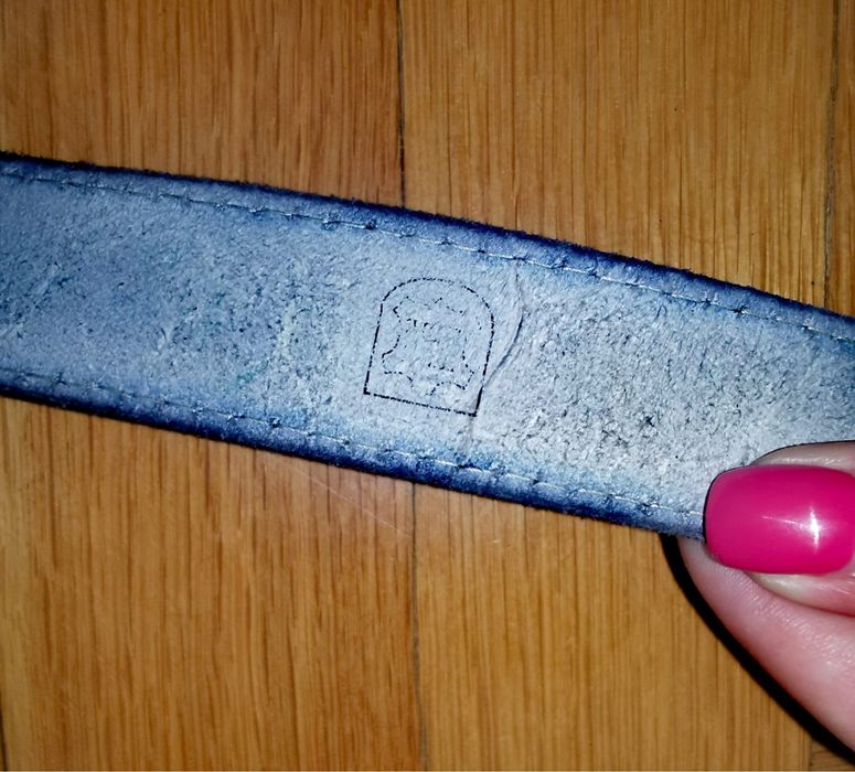 Антикварен дизайнерски кожен колан с талия 80 и с мотив змия