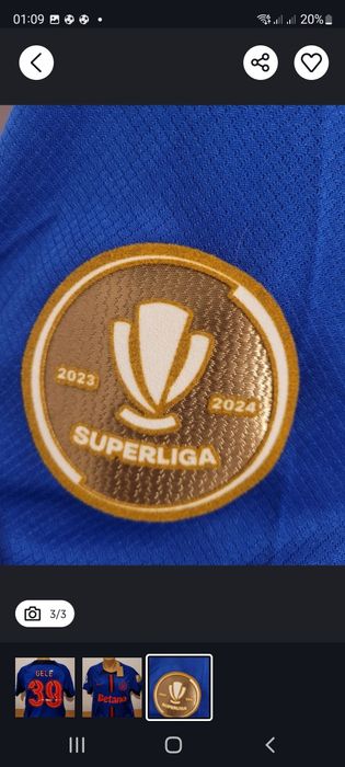 Tricou Gele Fcsb cu patch Superliga de colecție sau cadou etc