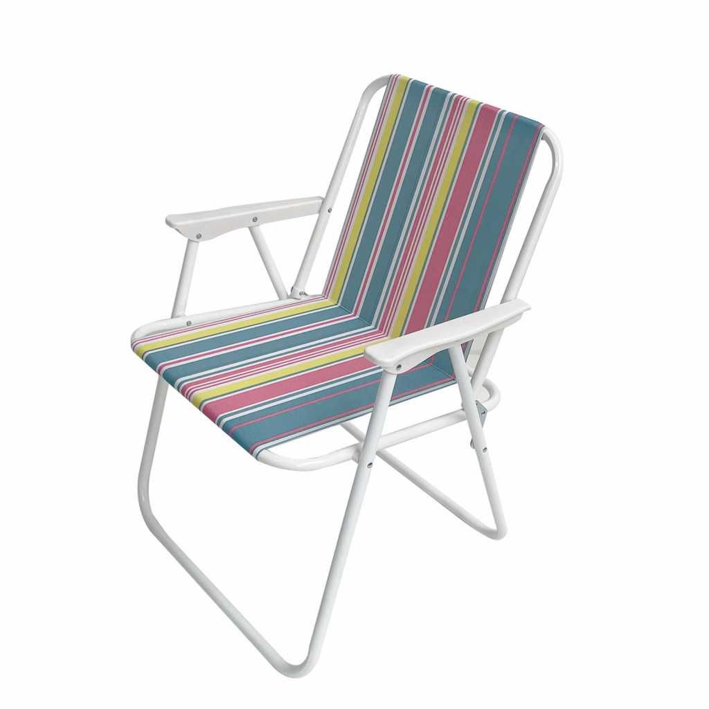 Плажен сгъваем стол цветни райета 73*52*43cm