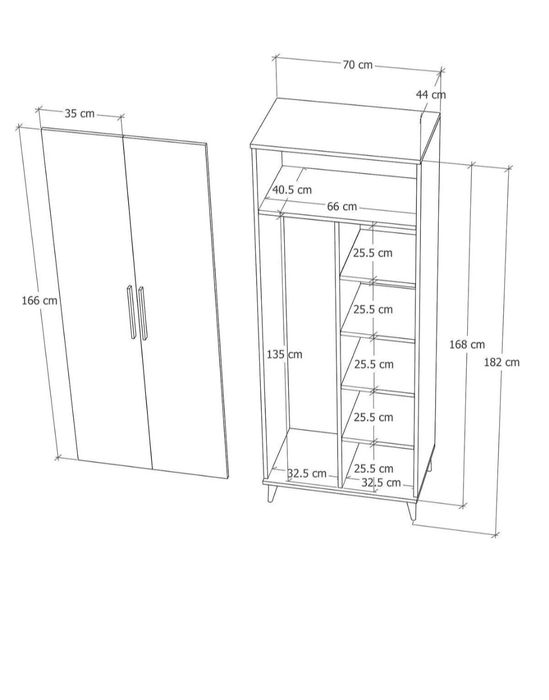 Гардероб с закачалки и рафтове, доставка на всяка страна в България