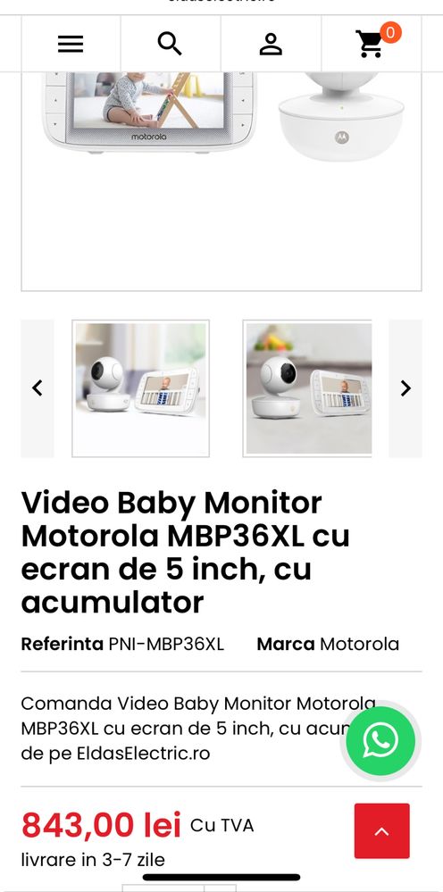 Baby video monitor portabil Motorola