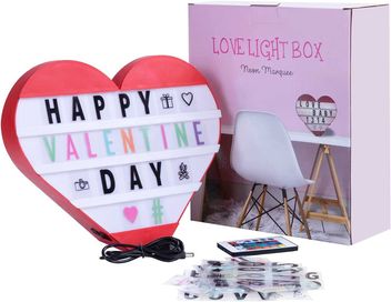 LED светеща кутия за съобщения с букви Сърце, 16 цвята на светлина.