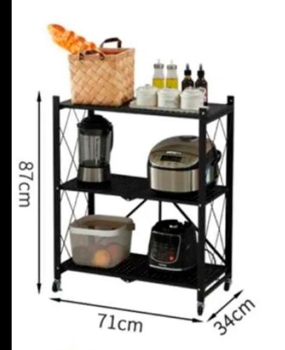 Стеллаж напольный 3 этажа на колесах