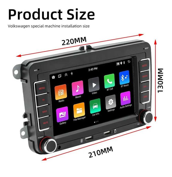 Мултимедия 7" 2-DIN с Android 12  за Volkswagen ,SEAT, Skoda