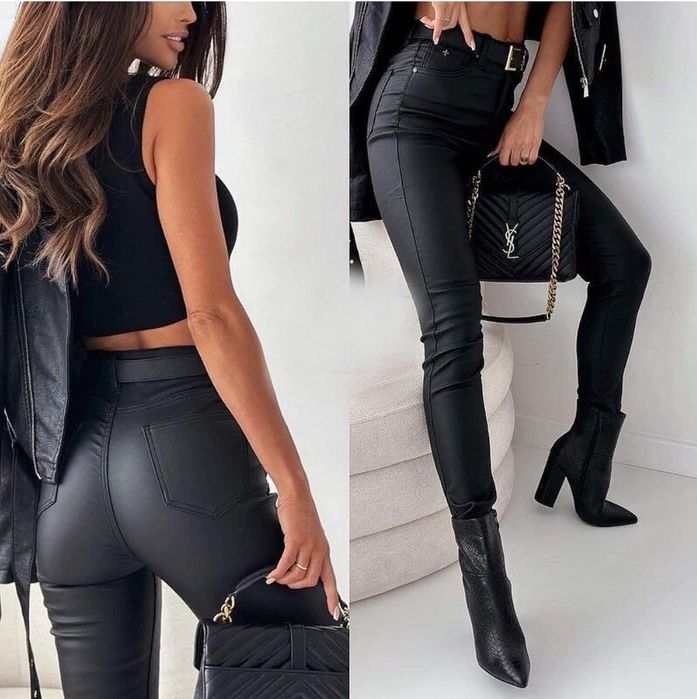 Дамски кожен панталон - промазка