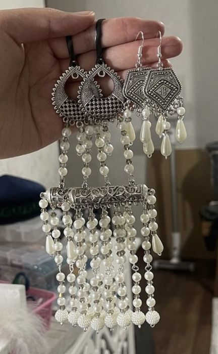 Шашбау и серьги комплект в национальном стиле