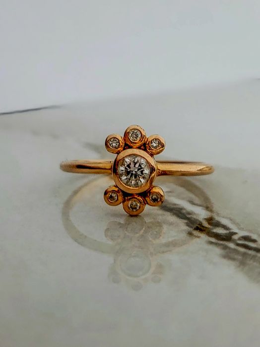 Inel din aur 18K cu diamante naturale – mărimea 56, gramaj 2,28 gr