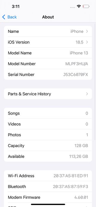 iPhone 13 Midnight 128GB 76% капацитет на батерия