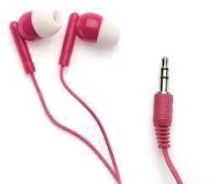 Casti roz/negre cu auriculare din silicon si mufa jack, Avon, roz