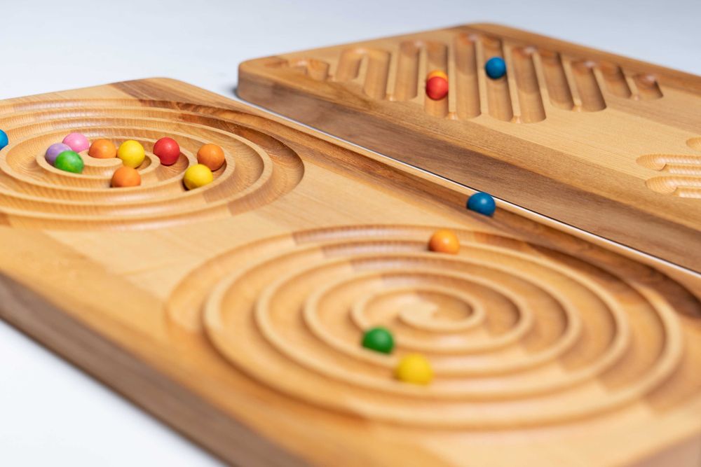Jucarie Montessori din lemn - Set placa reversibila interemisferica