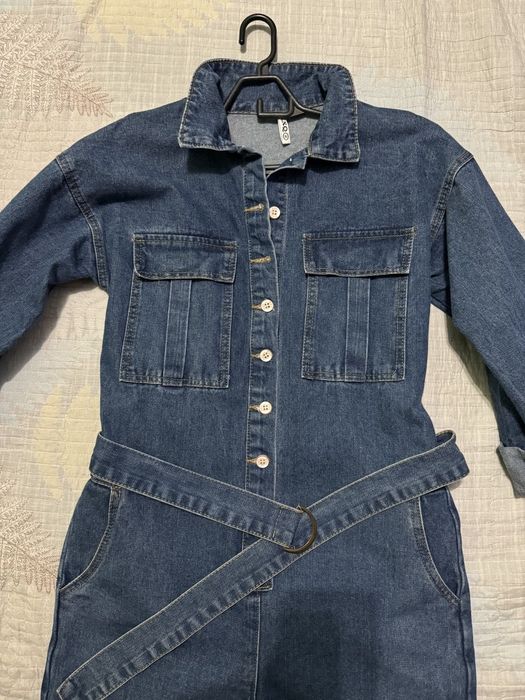 Джинсовый комбинезон водолазка