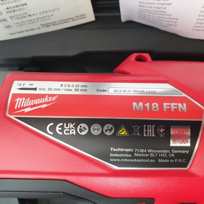 Milwaukee M18 FFN комплект Акумулаторен пистолет за пирони 50мм-90мм