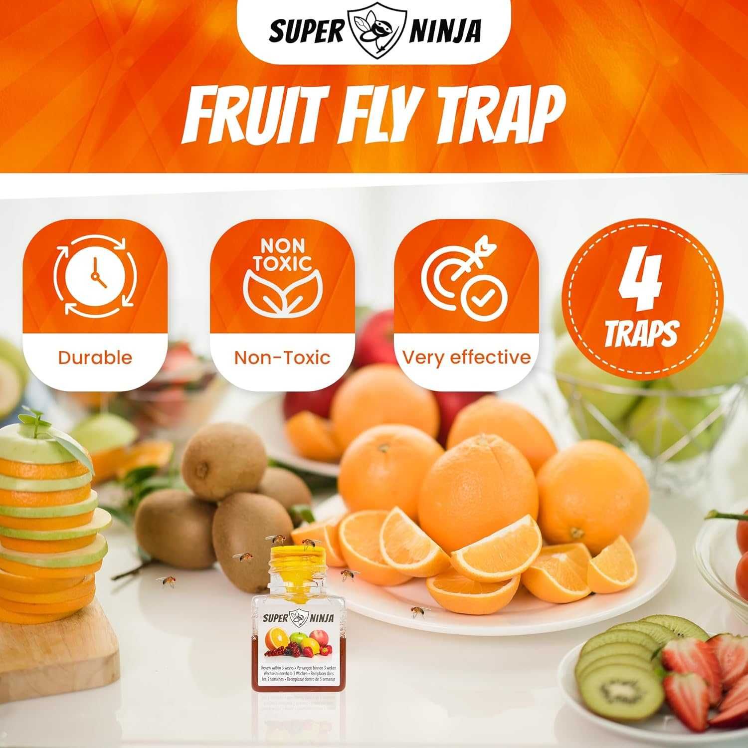 Капан за плодови мухи Super Ninja – 2/4 капана - високоефективен