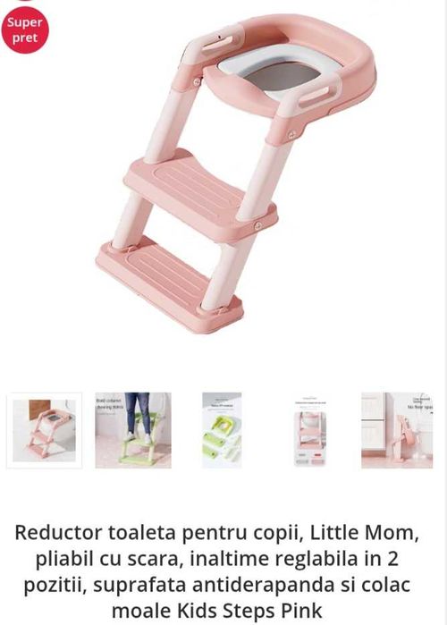 Scaun (reductor) wc  cu scarita, pt copii