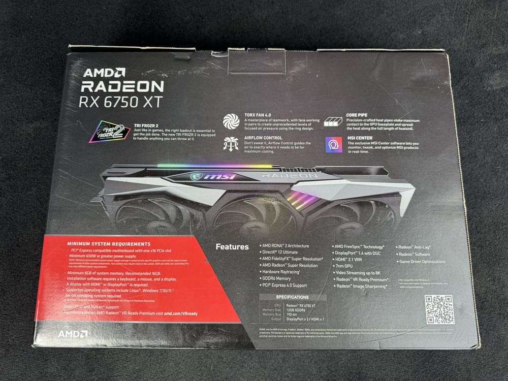 Msi AMD Radeon Rx6750 XT, 1440QHD, 12gb, gaming trio, sigilata