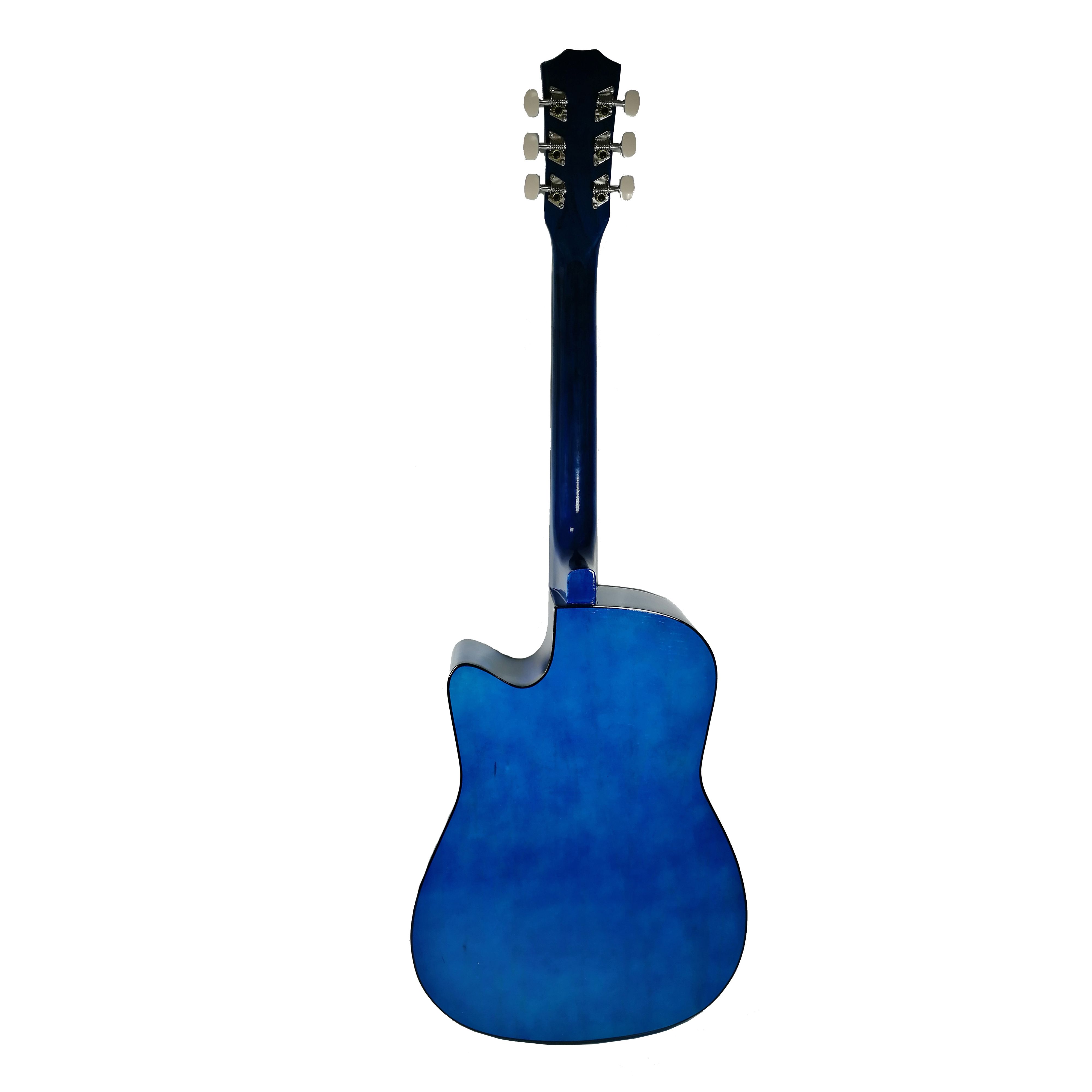 Chitara clasica IdeallStore®, 95 cm, lemn, Cutaway, albastru, stativ