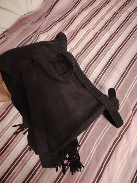 Rucsac negru ,(dama), cu franjuri