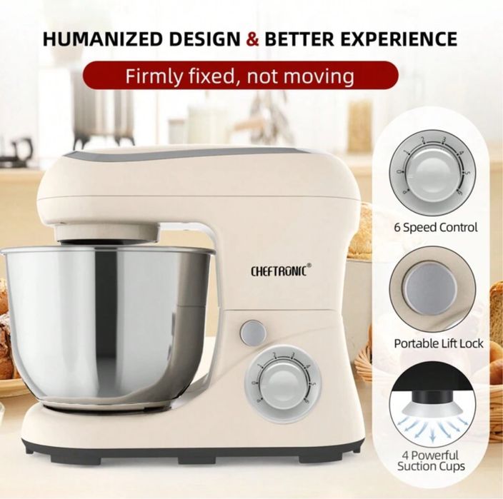 Mixer de bucătărie electric, 5L, cu cap înclinat 6+P