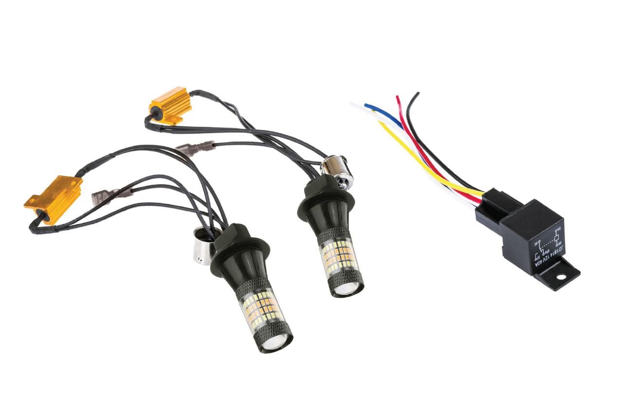 дневни led светлини 2в1 с мигач py21w canbus / канбус , ...