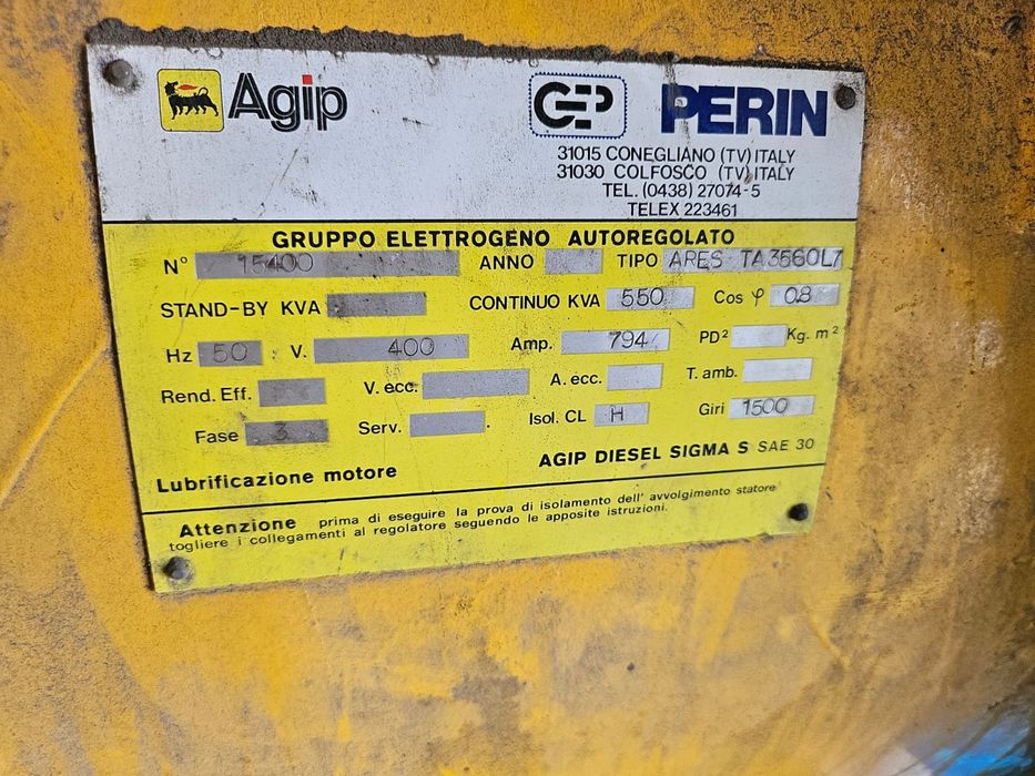 Generator curet Diesel 550 kwa