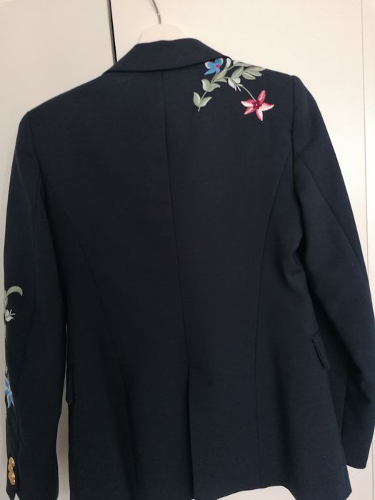 Sacou bleumarin cu broderii Zara, Marime S