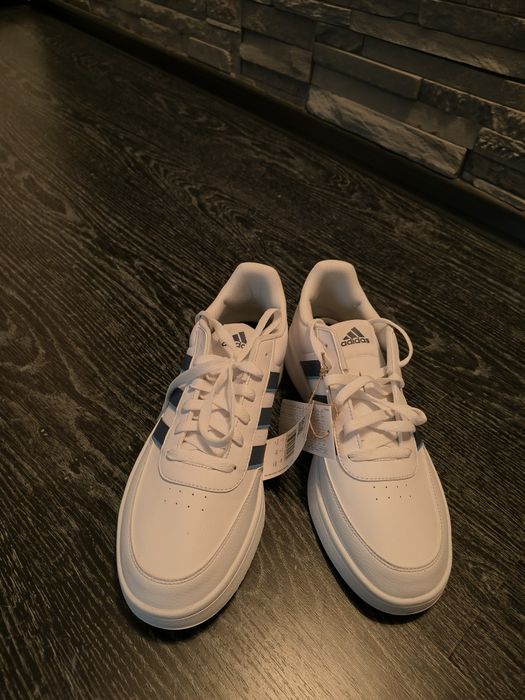 Adidas Breaknet 2.0 alb/albastru – mărimea 46 – noi cu etichetă