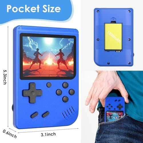 Нова Ретро портативна игрова конзола 520 игри LCD екран синя за деца