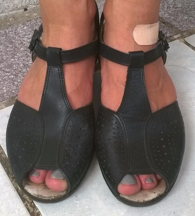 Sandale piele naturala negre