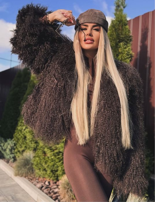 Blană naturală de oaie mongoleză