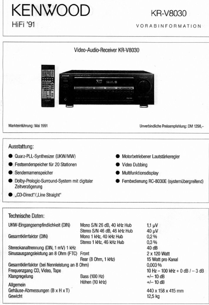 Усилвател/ресивър/amplifier/ receiver Kenwood KR-V8030